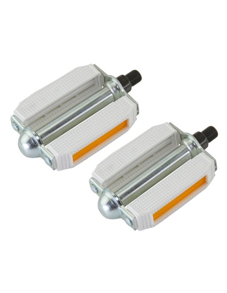 507 Block Pvc Pedals 1/2 White/Chrome.